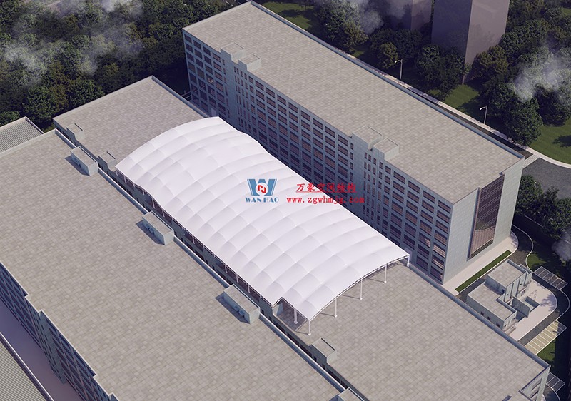 浙江真愛毯業科技有限公司廠房三屋面膜結構工程完工大吉！