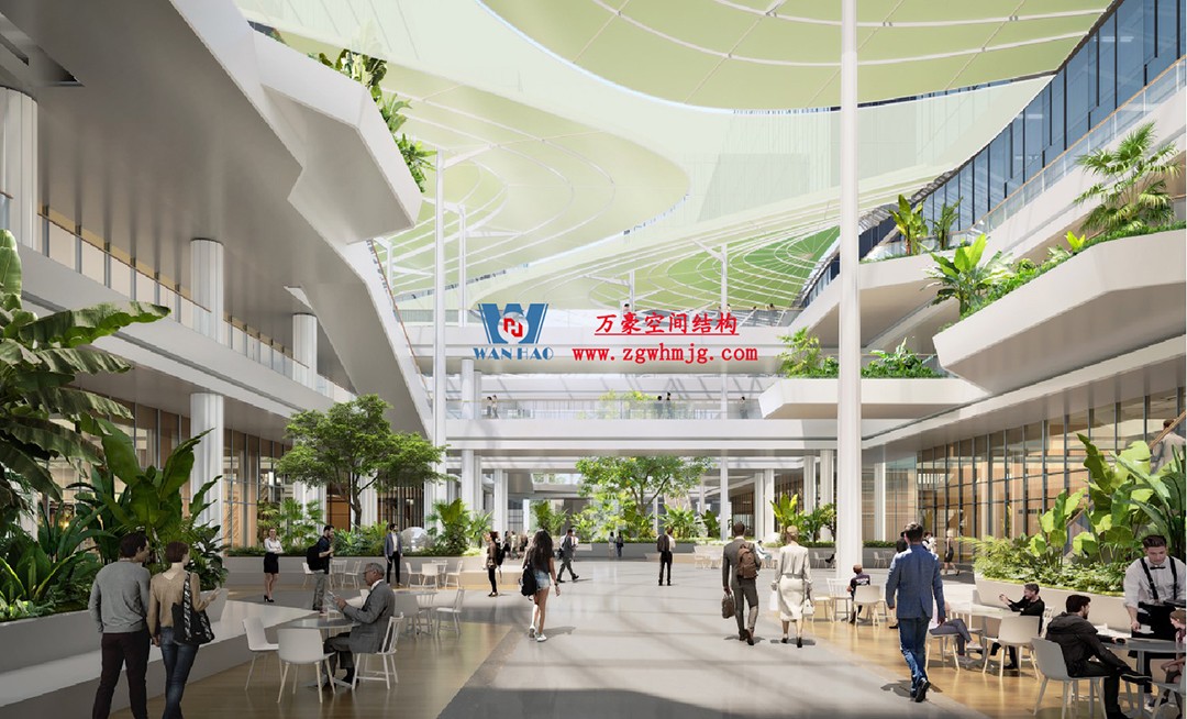 博多森谷項目中庭etfe膜結構工程