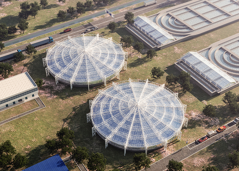 格爾木工業園ETFE膜結構污水池加蓋工程